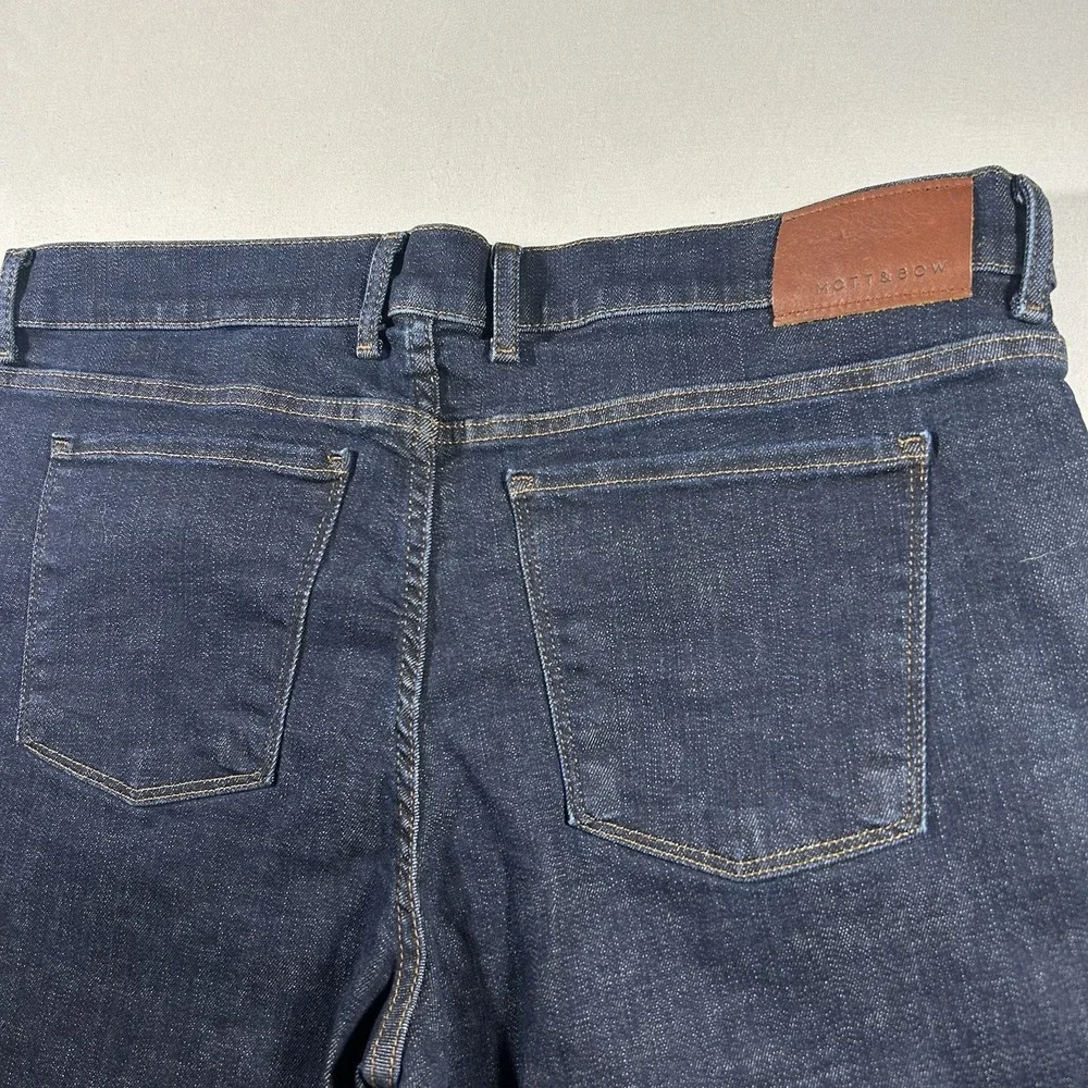 Mens Mott‎ Bow Straight Jeans Dark Wash Stretch Denim 38x34 USA